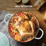BUYDEEM CP521 Enameled Cast-Iron Dutch Oven - 45-Degree Angle