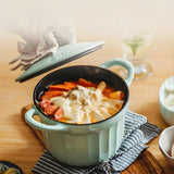 BUYDEEM 1.8L Enameled Cast Iron Dutch Oven CP541 - Top-Down View