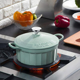 BUYDEEM Enameled Cast-Iron Dutch Oven - Side View