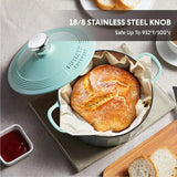 BUYDEEM Enameled Cast-Iron Dutch Oven - 45-Degree Angle