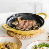 BUYDEEM CP553 Enameled Cast Iron Grill Pan - Top-Down View
