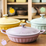 BUYDEEM CP581 Enameled Cast Iron Dutch Oven Purple - Front View