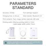 Niimbot D11 Protable Wireless Connection Label Printer White - Rear View