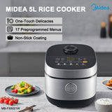 Midea 5L Rice Cooker Non-Stick Multi-functionality 24-Hour Auto Keep Warm - Front View