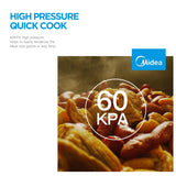 Midea 5.7L 12 Programs Pressure Cooker - Close-Up Angle