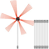 Chimney Sweep Kit 33FT Chimney Cleaning Kit Nylon Sooteater Chimney Cleaning Kit Flexible Brush Head Chimney Sweeping Kit Easy Connecting Chimney Brush With 10 White Rods