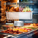 VEVOR 6 Pack Hotel Pans, Full Size Anti-Jam Steam Pan, 0.8mm Thick Stainless Steel Restaurant Steam Table Pan, 6-Inch Deep Commercial Table Pan,