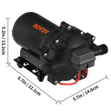 VEVOR RV Water Pump 5.3 GPM 5.5 Gallons Per Minute 12V Water Pump Automatic 70 PSI Diaphragm Pump with 25 Foot Coiled Hose Washdown Pumps for Boats