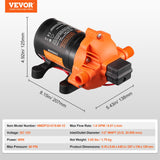 VEVOR Diaphragm Pump 1.8GPM 6.81 L/min 3-Chamber Water Pump Pressure Switch - Close-Up Angle