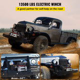 VEVOR Electric Winch Recovery 12v 13500Lb / 6125Kg,Electric Truck Winch with Handle and Wireless Remote Control,13500Lb /6125Kg Electric Truck Winch