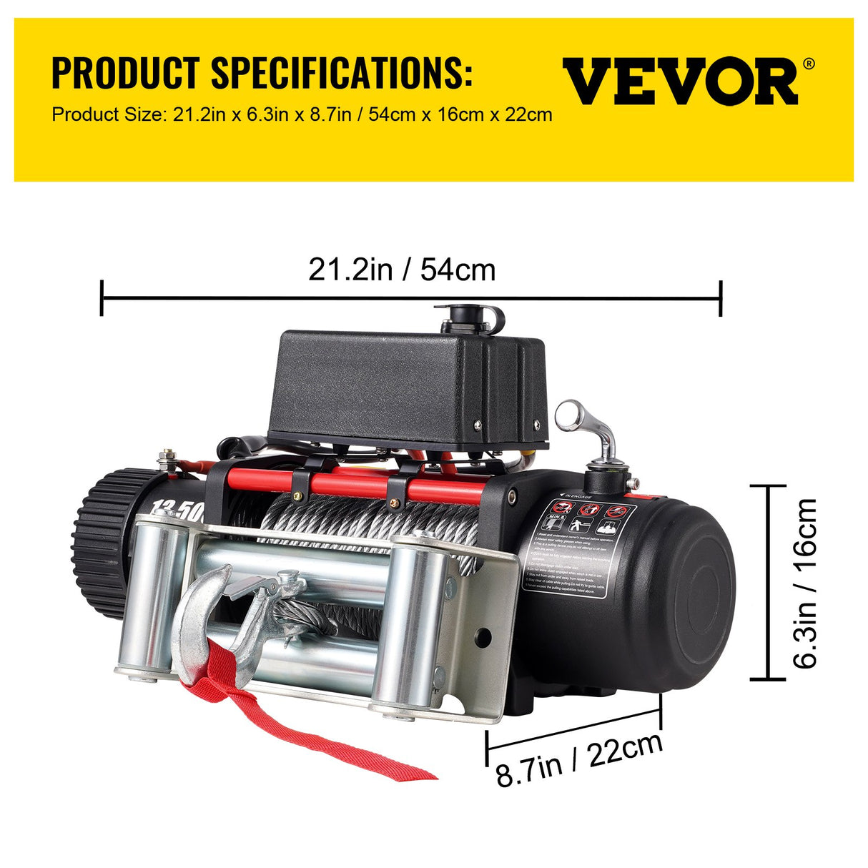 VEVOR Electric Winch Recovery 12v 13500Lb / 6125Kg,Electric Truck Winch with Handle and Wireless Remote Control,13500Lb /6125Kg Electric Truck Winch