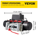 VEVOR Electric Winch Recovery 12v 13500Lb / 6125Kg,Electric Truck Winch with Handle and Wireless Remote Control,13500Lb /6125Kg Electric Truck Winch