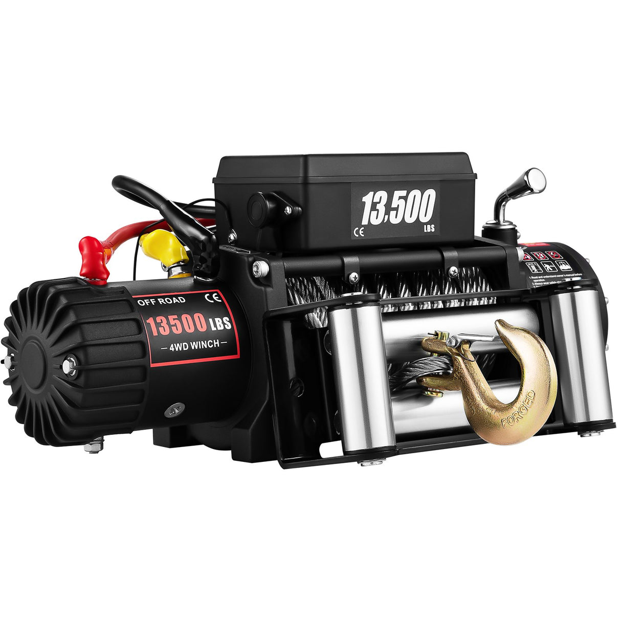 VEVOR Electric Winch 13500lb/6123kg, Steel Cable Recovery Winch 12V, Power Winch with Wireless Remote Control, Handlebar-Mounted Rocker and Powerful