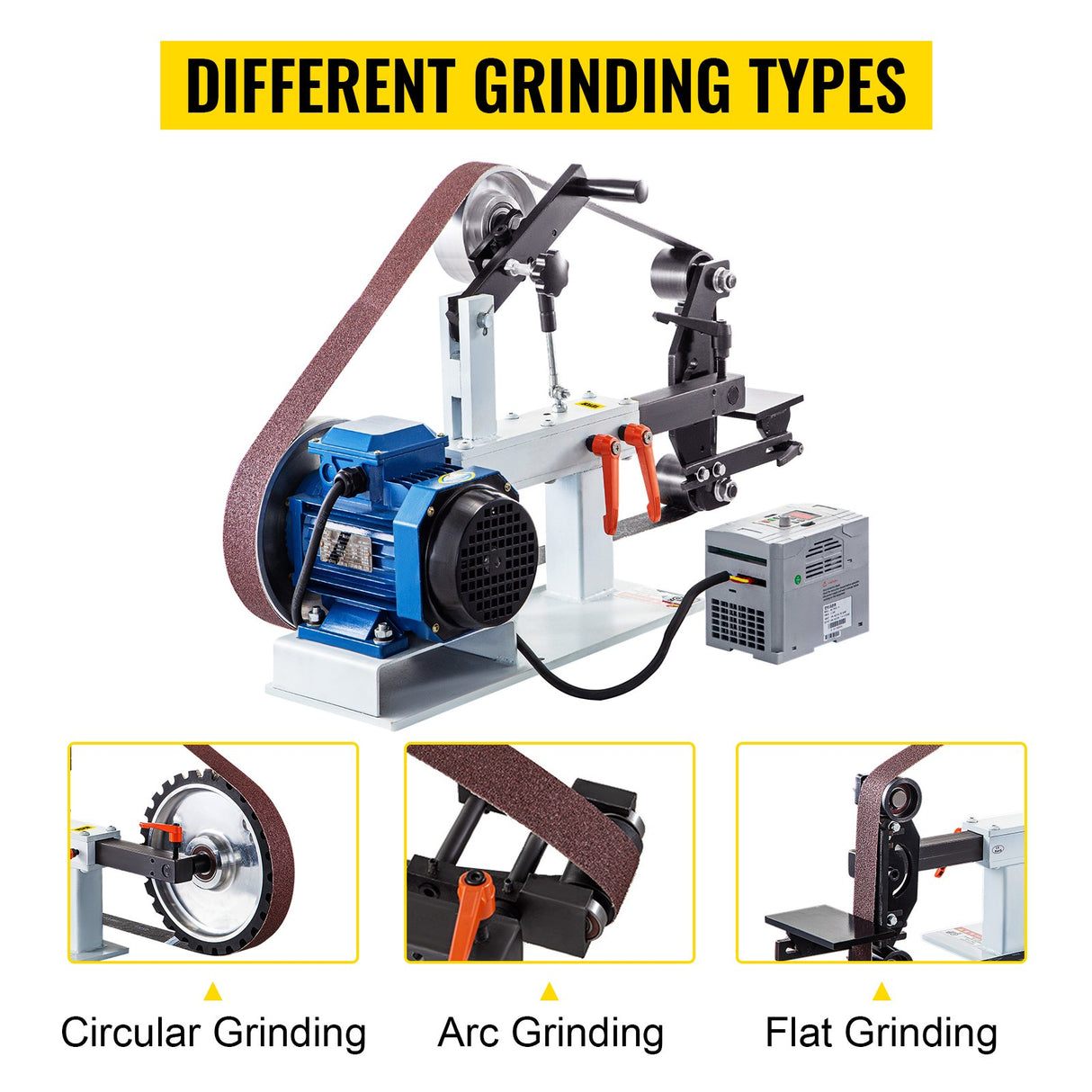 Vevor Belt Grinder Sander 2" x 82" Complete Chassis with 2HP Motor & VFD Combo