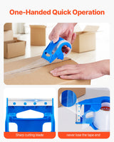 VEVOR Packing Tape 6 Rolls 25 Yards Clear Shipping Tape with Dispenser 2.7 Mil - 45-Degree Angle