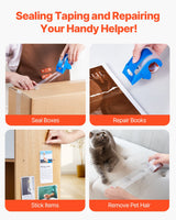 VEVOR Packing Tape 6 Rolls 25 Yards Clear Shipping Tape with Dispenser 2.7 Mil - Rear View