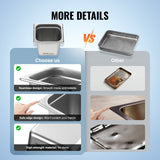 VEVOR 6 Pack Hotel Pans, 1/6  Size Anti-Jam Steam Pan, 0.8mm Thick Stainless Steel Restaurant Steam Table Pan, 6-Inch Deep Commercial Table Pan, Catering Storage Food Pan, for Industrial & Scientific - Rear View