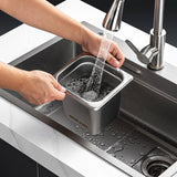 VEVOR 6 Pack Hotel Pans, 1/6  Size Anti-Jam Steam Pan, 0.8mm Thick Stainless Steel Restaurant Steam Table Pan, 6-Inch Deep Commercial Table Pan, Catering Storage Food Pan, for Industrial & Scientific - Low Angle