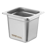 VEVOR 6 Pack Hotel Pans, 1/6  Size Anti-Jam Steam Pan, 0.8mm Thick Stainless Steel Restaurant Steam Table Pan, 6-Inch Deep Commercial Table Pan, Catering Storage Food Pan, for Industrial & Scientific - Extra Image