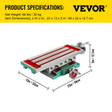 VEVOR Compound Milling Machine Worktable 450x170mm 2 Axis Cross Slide Drill Vice - Close-Up Angle