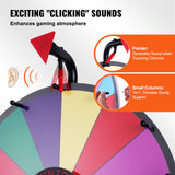 Vevor 18 Inch Tabletop Color Prize Wheel with Folding Tripod Floor Stand 14 Slots Dry Erase - Top-Down View