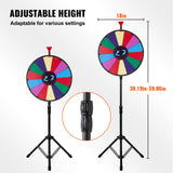 Vevor 18 Inch Tabletop Color Prize Wheel with Folding Tripod Floor Stand 14 Slots Dry Erase - 45-Degree Angle