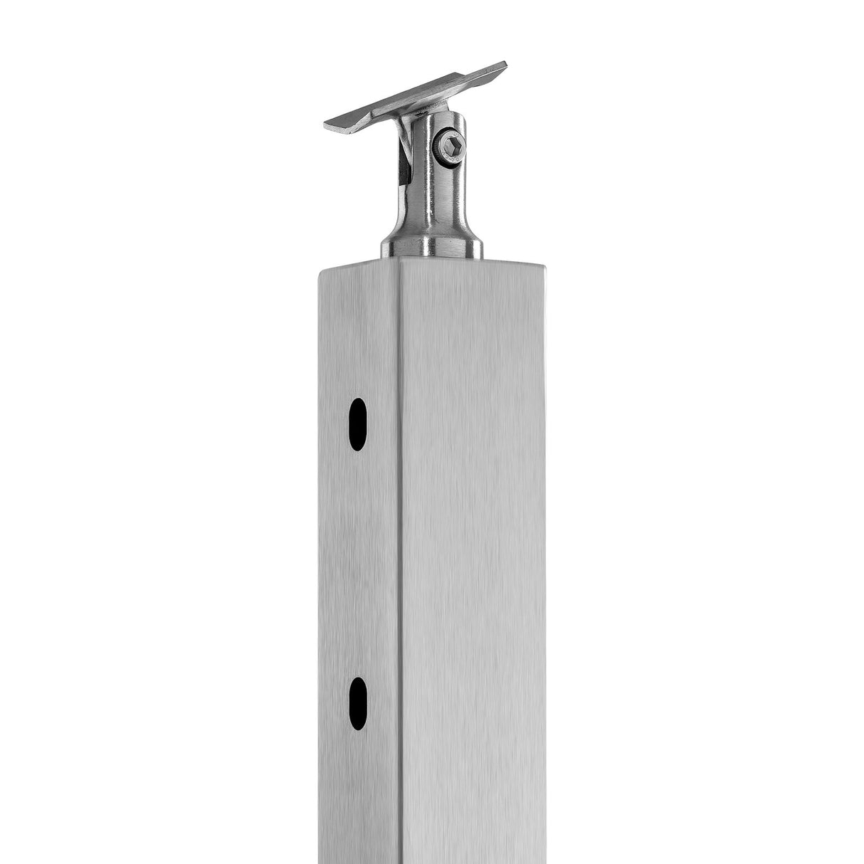 VEVOR Cable Railing Post, 36" x 2" x 2" Steel Horizontal Hole Deck Railing Post, 10 Pre-Drilled Holes, SUS304 Stainless Steel Cable Rail Post with Horizontal and Curved Bracket, 1-Pack, Silver, 91.4*5*5 cm