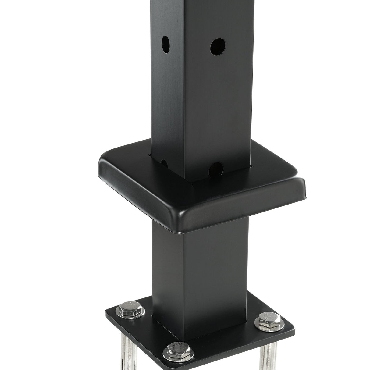 VEVOR Cable Railing Post, 42" x 1" x 2" Steel L-Shaped Hole Corner Railing Post, 12 Pre-Drilled Holes, SUS304 Stainless Steel Cable Rail Post with