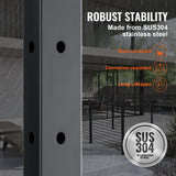 VEVOR Cable Railing Post, 42" x 1" x 2" Steel L-Shaped Hole Corner Railing Post, 12 Pre-Drilled Holes, SUS304 Stainless Steel Cable Rail Post with