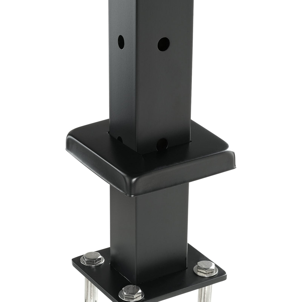 VEVOR Cable Railing Post, 42" x 1" x 2" Steel L-Shaped Hole Corner Railing Post, 12 Pre-Drilled Holes, SUS304 Stainless Steel Cable Rail Post with
