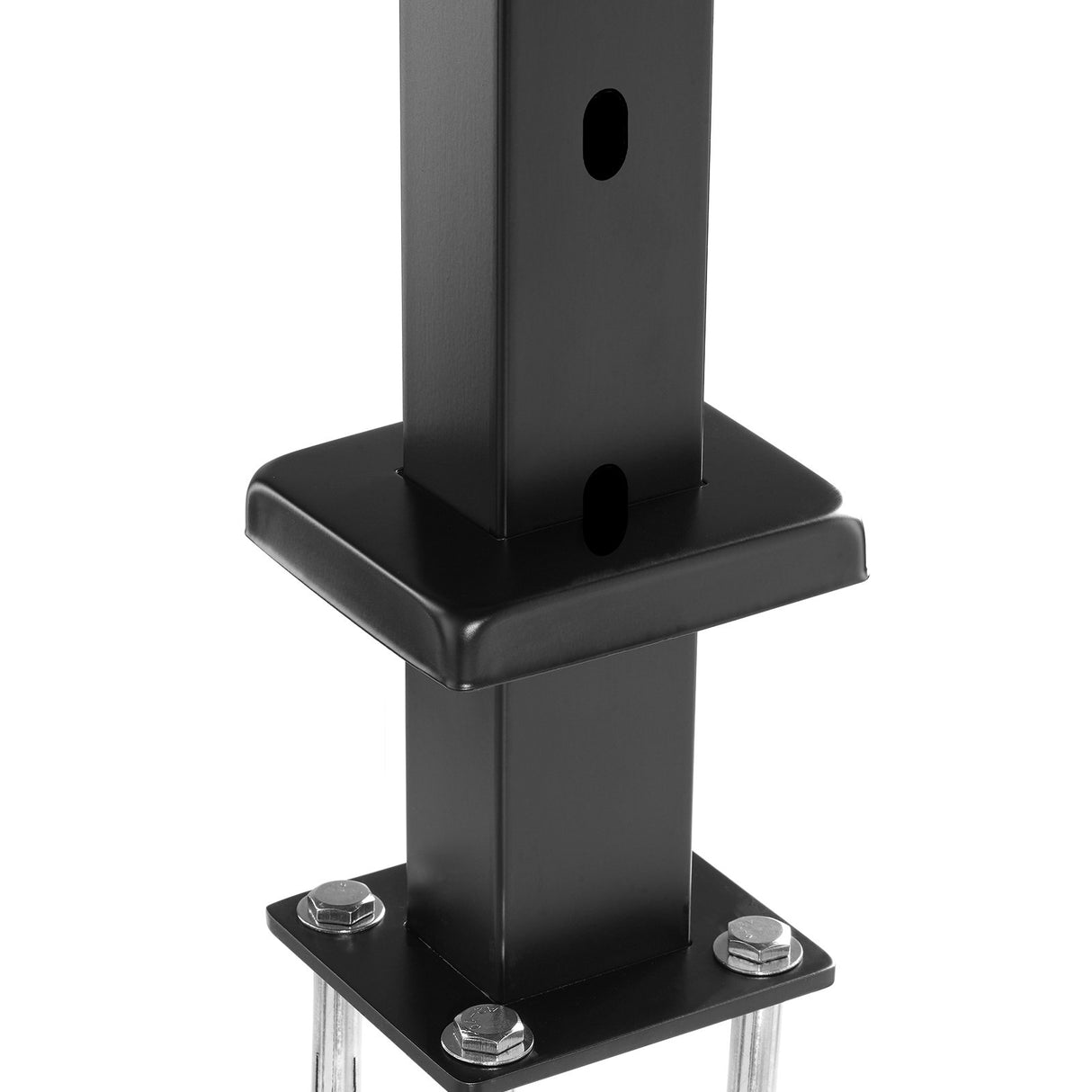 VEVOR Cable Railing Post, 42" x 1" x 2" Steel Angled Hole Stair Railing Post, 12 Pre-Drilled Holes, SUS304 Stainless Steel Cable Rail Post with Horizontal and Curved Bracket, 1-Pack, Black, 106.7*2.5*5 cm