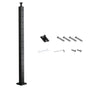 Cable Railing Post, 106.7x5x5cm Corner Railing Post, with L-Shaped Pre-Drilled Holes, Stainless Steel Cable Rail Post with Horizontal and Curved Bracket, 1-Pack, Black, 1JZLGZXHS1065S1EW001V0