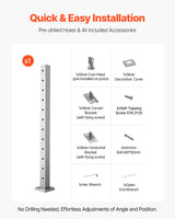 VEVOR Cable Railing Post 42x2x2 Inch Pre-Drilled Post 1JZLGZXYS1061EF8W001V0 - Rear View