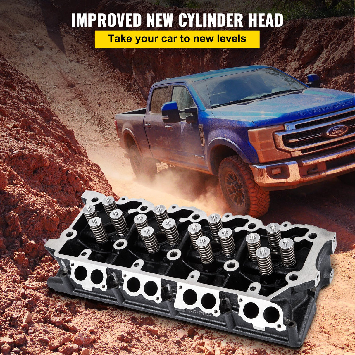 VEVOR Replacement for 6.0L Cylinder Head 18MM Power Stroke Bare F-Series Cylinder Head 1843080C3