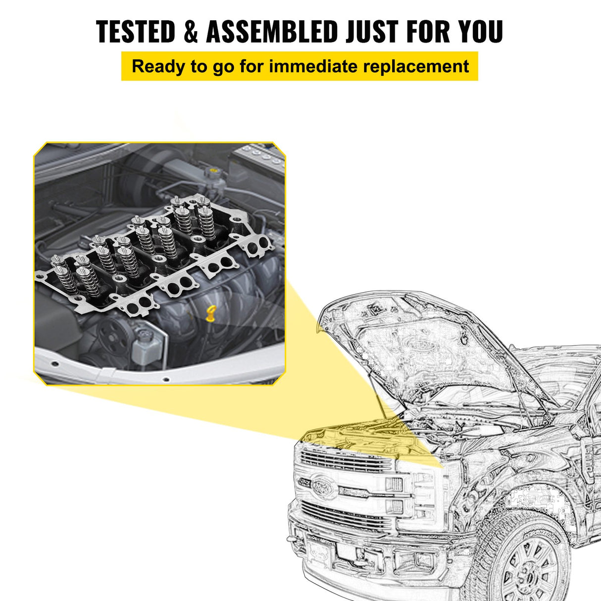 VEVOR Replacement for 6.0L Cylinder Head 18MM Power Stroke Bare F-Series Cylinder Head 1843080C3