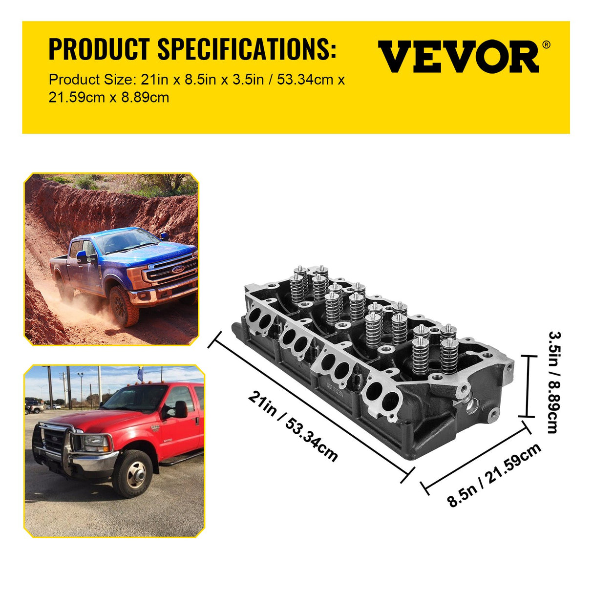 VEVOR Replacement for 6.0L Cylinder Head 18MM Power Stroke Bare F-Series Cylinder Head 1843080C3