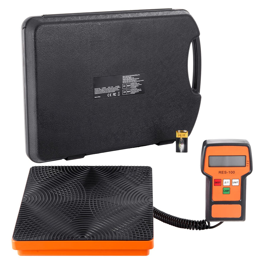 Refrigerant Scale 220 LBS HAVC Charging Recovery Freon Scale, with Wired Remote Control, 5g High Precision Electronic Digital Recovery Weight Scale with Case and Dry Battery