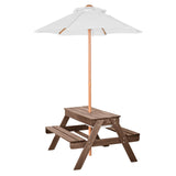 VEVOR Picnic Table Wooden Tables and Bench Set Umbrella Garden Indoor Outdoor - Extra Image
