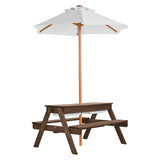 VEVOR Picnic Table Wooden Tables and Bench Set Umbrella Garden Indoor Outdoor - Extra Image