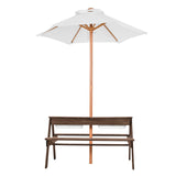 VEVOR Picnic Table Wooden Tables and Bench Set Umbrella Garden Indoor Outdoor