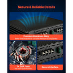 Car Audio Amplifier, 2-Channel Bridgeable Car Amplifier, Full-Range Class AB Stereo Amp, Max. 2 x 300W at 4 Ohms / 2 x 600W at 2 Ohms, High Output, for SUVs, Pickups, and Off-Road Vehicles