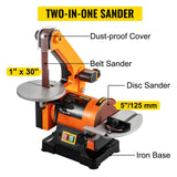 VEVOR Belt Sander 300W Grinder Sander 1 x 30 Inch Electric Belt & Disc Sander 2950 RPM Variable Speed (300W) - Front View