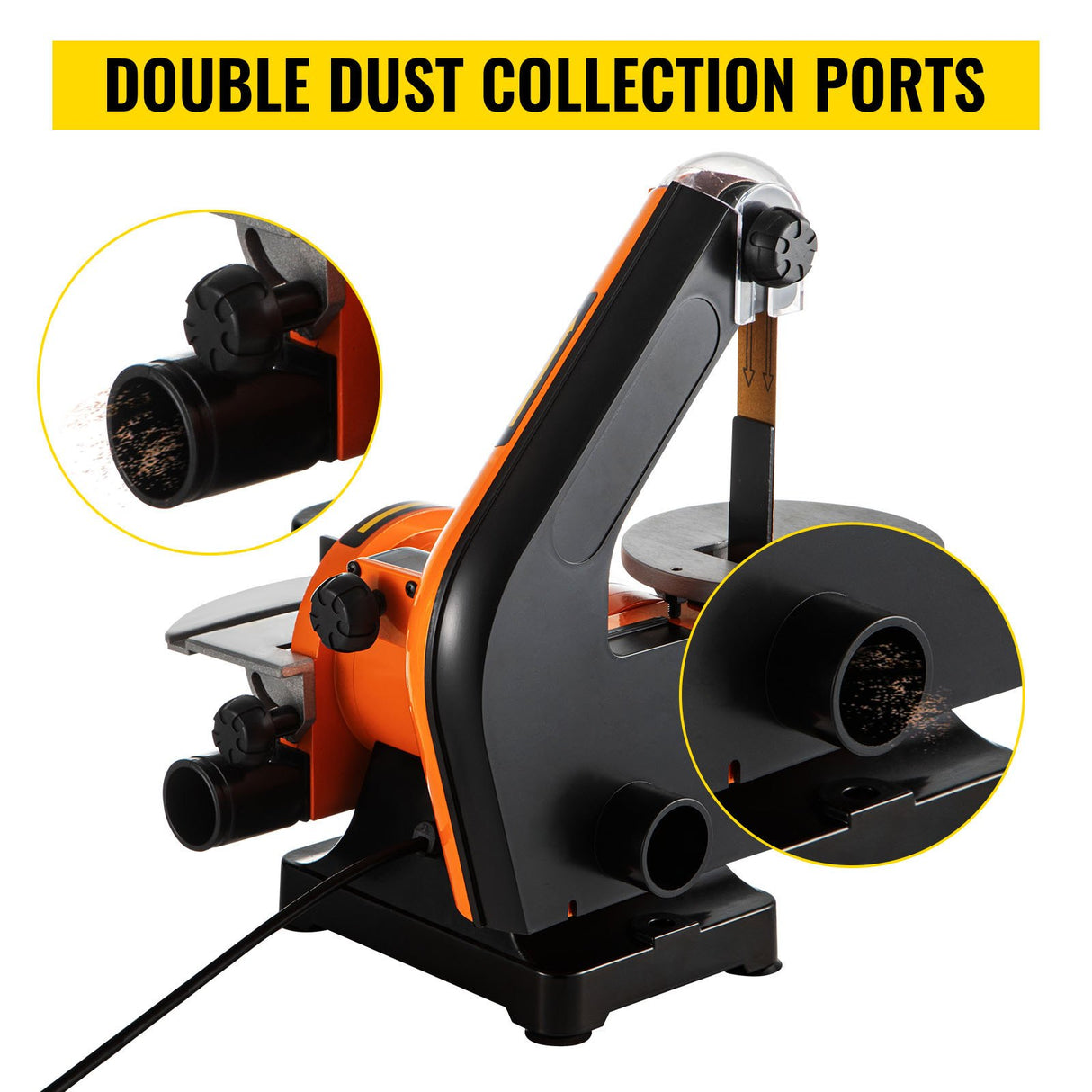VEVOR Belt Sander 300W Grinder Sander 1 x 30 Inch Electric Belt & Disc Sander 2950 RPM Variable Speed (300W)