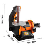VEVOR Belt Sander 300W Grinder Sander 1 x 30 Inch Electric Belt & Disc Sander 2950 RPM Variable Speed (300W) - Low Angle