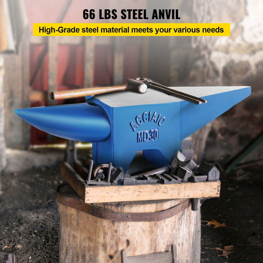 Pro Horn Anvil , 30KG/66.1LBS Weight Steel Anvil Blacksmith Blacksmith Anvil, Portable Rugged Cast Iron Anvil Blacksmith Anvil Stable Workbench Blacksmith Forge Anvil Tool