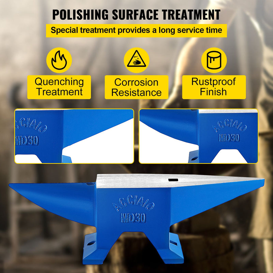 Pro Horn Anvil , 30KG/66.1LBS Weight Steel Anvil Blacksmith Blacksmith Anvil, Portable Rugged Cast Iron Anvil Blacksmith Anvil Stable Workbench Blacksmith Forge Anvil Tool