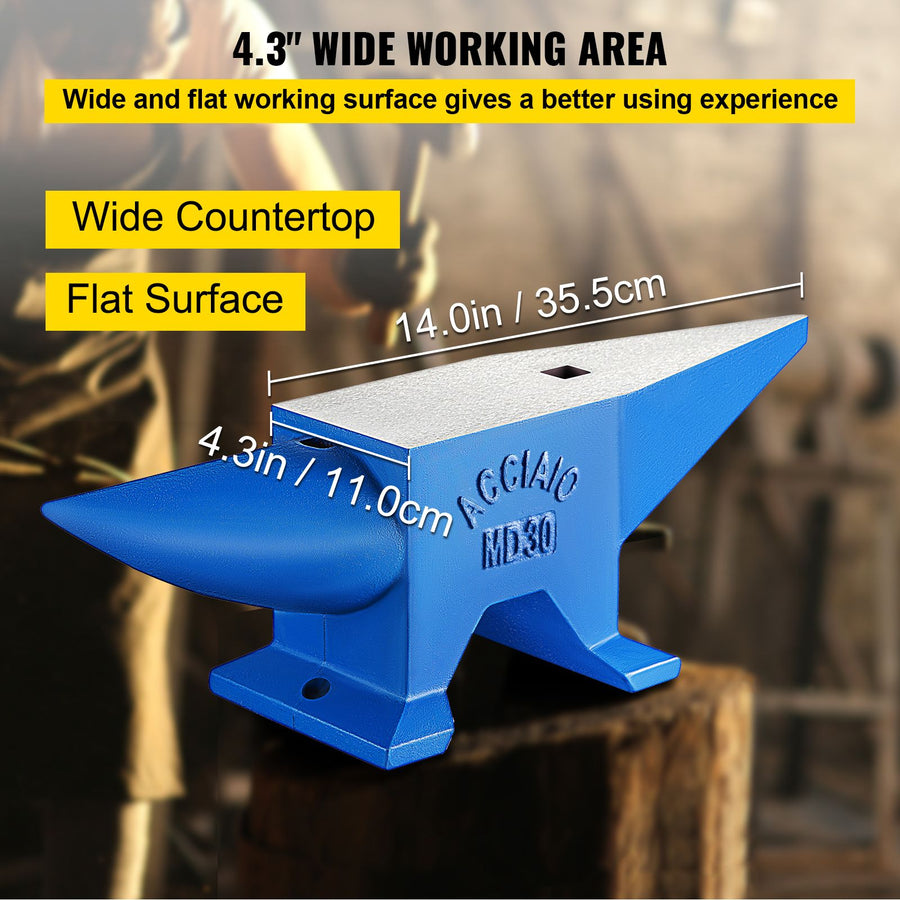 Pro Horn Anvil , 30KG/66.1LBS Weight Steel Anvil Blacksmith Blacksmith Anvil, Portable Rugged Cast Iron Anvil Blacksmith Anvil Stable Workbench Blacksmith Forge Anvil Tool