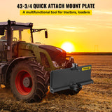 VEVOR 3 Point Attachment Adapter Skid Steer Trailer Hitch Front Loader Case - Front View