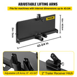 VEVOR 3 Point Attachment Adapter Skid Steer Trailer Hitch Front Loader Case - Side View