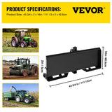 VEVOR 3 Point Attachment Adapter Skid Steer Trailer Hitch Front Loader Case - Close-Up Angle